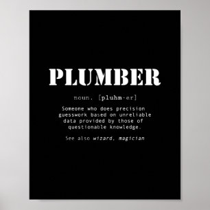 Funny Plumber Gift - Dictionary Definition Poster