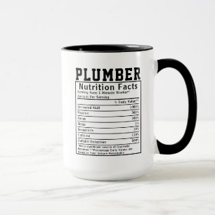 Funny Plumber Nutrition Facts Staff Worker Gift Mug
