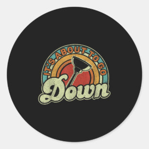 Funny Plumber Plumbing Tees Mens Black Small Moder Classic Round Sticker