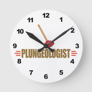 Funny Plumber Round Clock