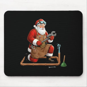Funny Plumber Santa Christmas Graphic  Mouse Pad