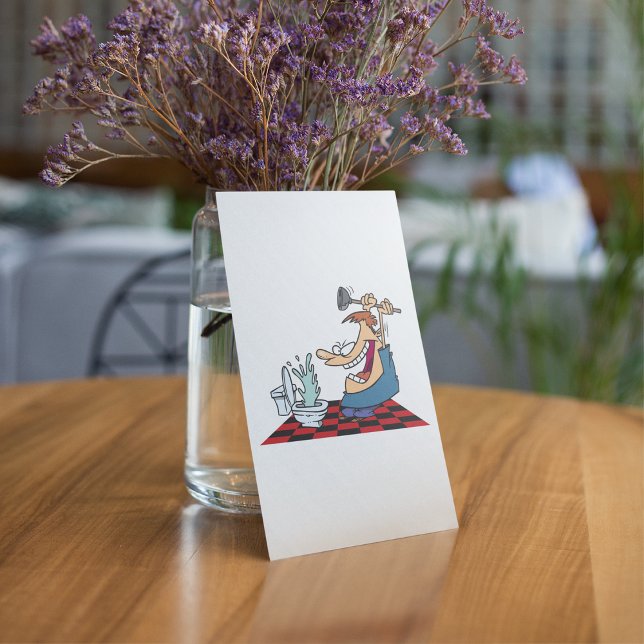 Funny Plumber Unblocking A Toilet Invitation (Creator Uploaded)