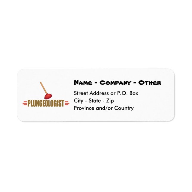 Funny Plumbing Return Address Label (Front)
