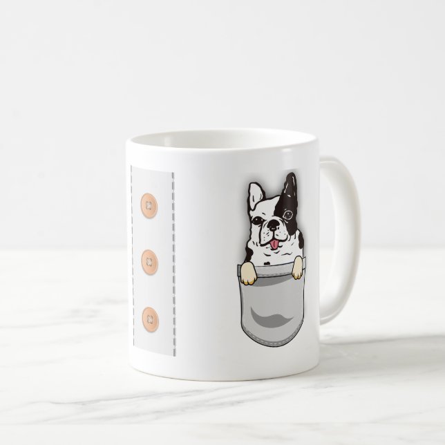 Funny Pocket French Bulldog Breed Lover Dog Person Coffee Mug (Front Right)