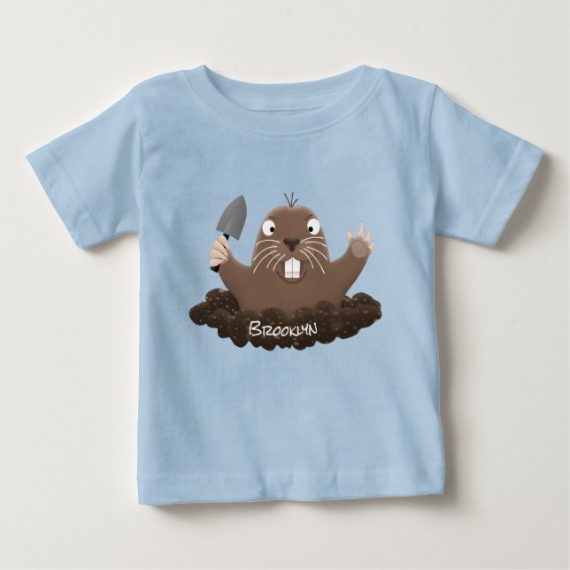 Funny pocket gopher digging cartoon illustration  baby T-Shirt (Front)