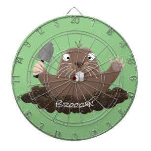Funny pocket gopher digging cartoon illustration dartboard
