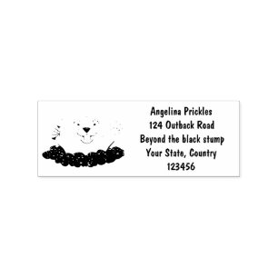 Funny pocket gopher digging cartoon illustration rubber stamp