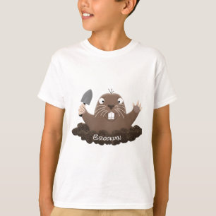 Funny pocket gopher digging cartoon illustration T-Shirt