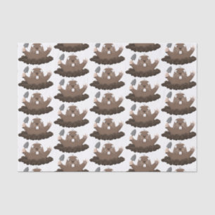 Funny pocket gopher digging cartoon illustration  tissue paper