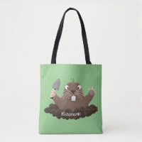 Funny pocket gopher digging cartoon illustration