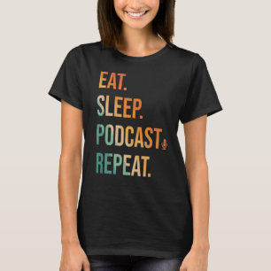 Funny Podcast Design For Men Women Podcasting DJ P T-Shirt