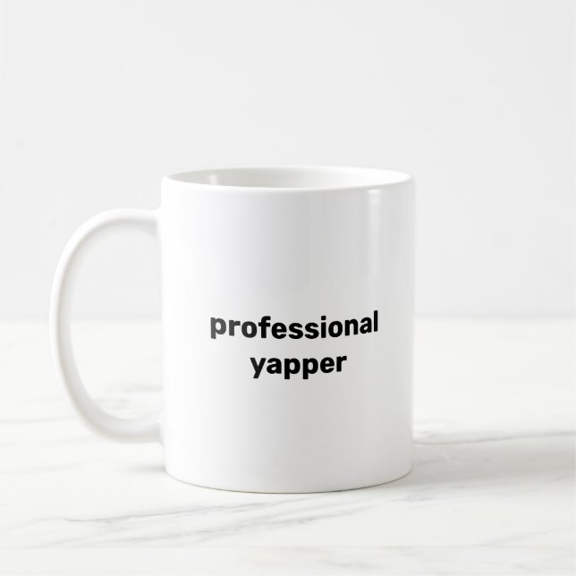 Funny Podcaster Professional Yapper Podcasting Coffee Mug (Left)