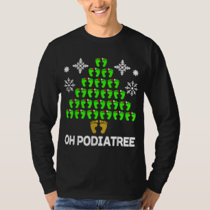 Funny Podiatry Christmas Tree Foot Podiatrist Gift T-Shirt