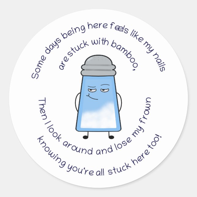 Funny Poem Salty Couplet Sticker "Bamboo" (Front)