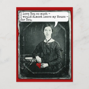 Funny Poet Emily Dickinson Valentine's Day Holiday Postcard
