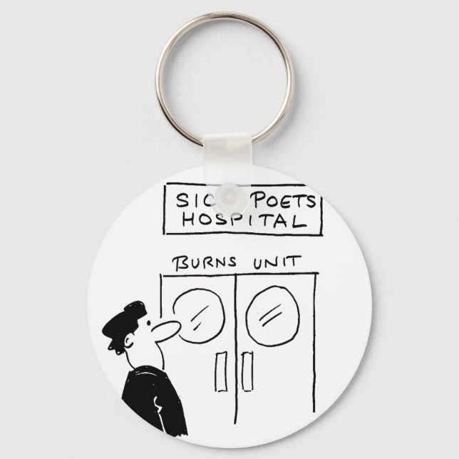 Funny Poet Hospital Cartoon Key Ring (Front)