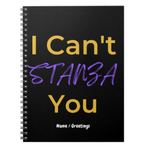 Funny Poetry Pun I Can't STANZA You Literary Notebook