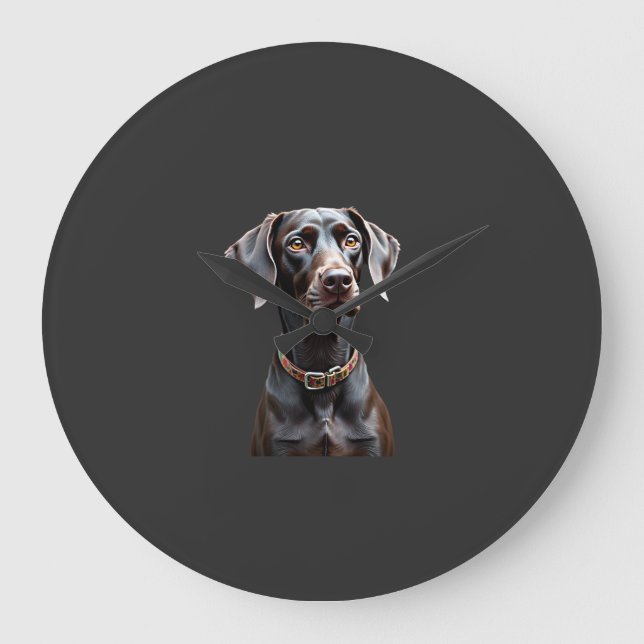 Funny Pointer Shirt Pointer Mom Dad Dog Lover Poin Large Clock (Front)
