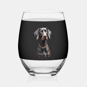 Funny Pointer Shirt Pointer Mum Dad Dog Lover Poin Stemless Wine Glass