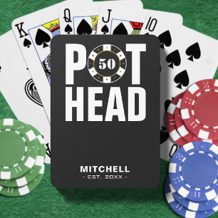 Funny Poker Humour Pot Head Playing Cards