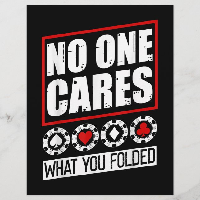 Funny Poker | No One Cares What You Folder Flyer (Front)