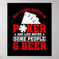 Funny poker people beer word art