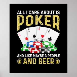 Funny poker people beer word art poster