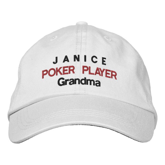 Funny POKER PLAYER Grandma A02 Embroidered Hat (Front)