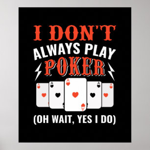 Funny poker playing Casino game room word art Poster