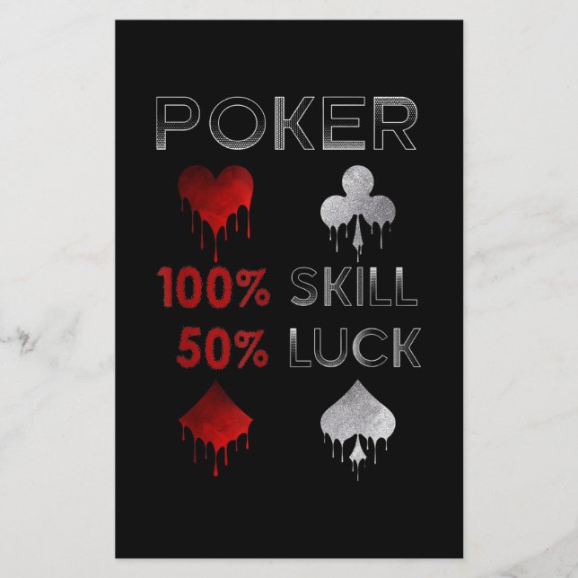 Funny Poker | Poker 100% Skill And 50% Luck (Front)