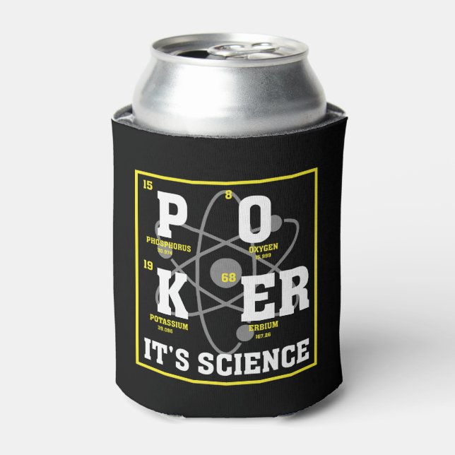 Funny poker Science gambling word art  Can Cooler (Can Front)