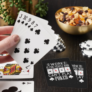 Funny poker work word art playing cards