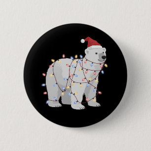 Funny Polar Bear Christmas Animal Lights Lover  6 Cm Round Badge