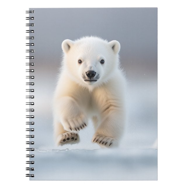 Funny Polar Bear Cub Notebook (Front)