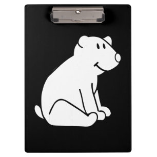 Funny Polar Bear Drawing Animal Lover Clipboard