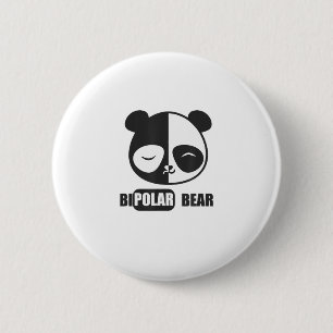 Funny Polar Bear Painting For Animal Lover 6 Cm Round Badge