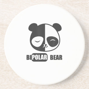 Funny Polar Bear Painting For Animal Lover Coaster
