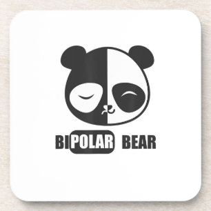 Funny Polar Bear Painting For Animal Lover Coaster