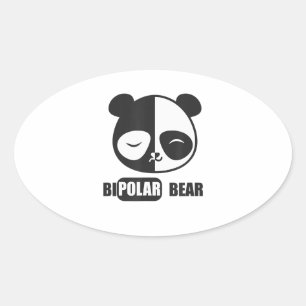Funny Polar Bear Painting For Animal Lover Oval Sticker