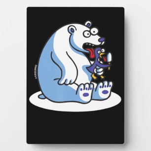 Funny Polar Bear Penguin Ice Cream Animal Lover Plaque