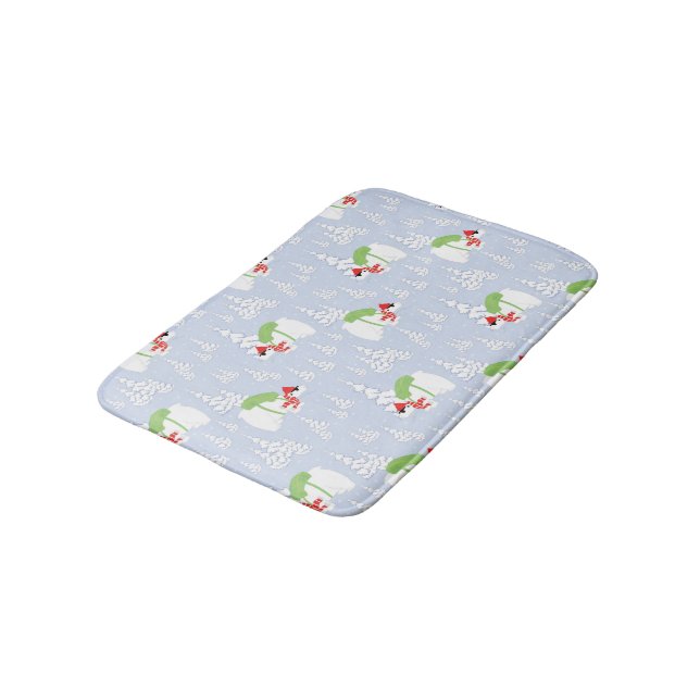 funny polar bear santa bath mat (Angled)