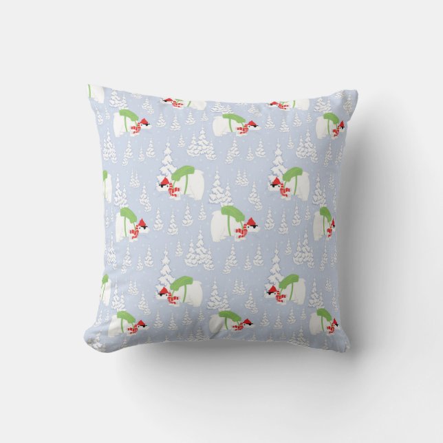 funny polar bear santa cushion (Front)