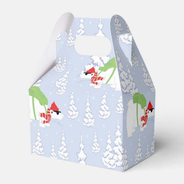 funny polar bear santa favour box (Front Side)