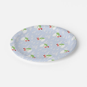 funny polar bear santa paper plate