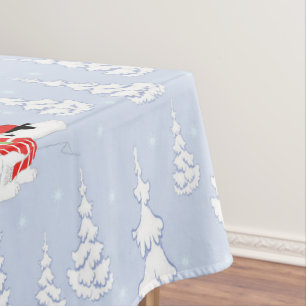 funny polar bear santa tablecloth