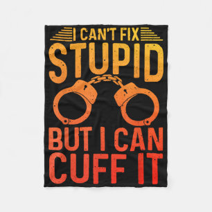 Funny Police Art For Men Women Policeman Cop Polic Fleece Blanket