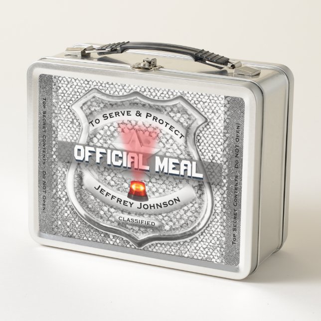 Funny Police Badge Metal Lunch Box (Front)