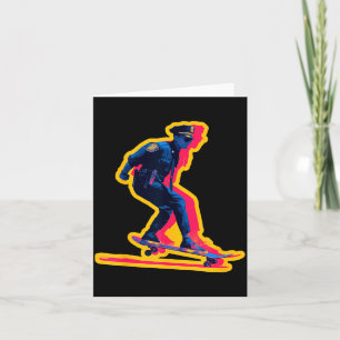 Funny Police Cop with Skateboard and Awesome Card