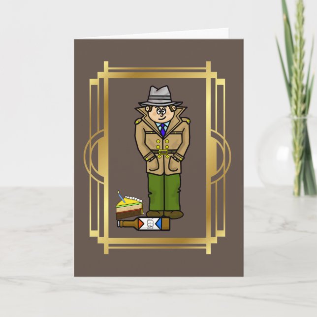 Funny Police Detective Birthday Card (Front)