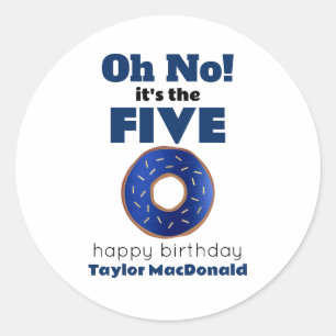 Funny Police Doughnut 50th Birthday Classic Round Sticker